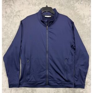 KJUS Men's Jacket 56 (2XL) Navy Diamond Fleece Full Zip Performance Pockets